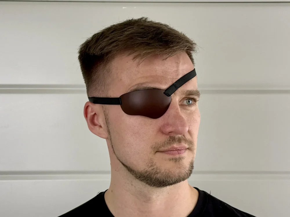 Men's Tactical Leather Eye Patch – 3D Concave | Anudra Dan