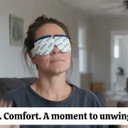Anudra warm eye compress – on the face